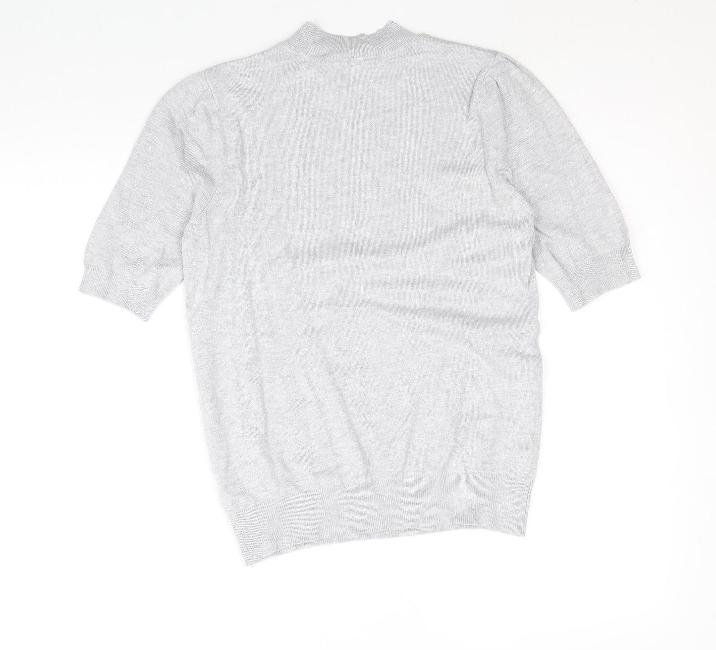 BHS Womens Grey Crew Neck Viscose Pullover Jumper Size 10