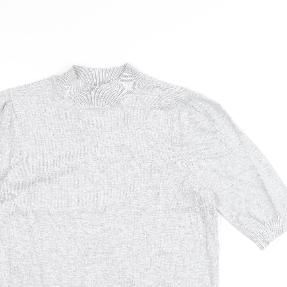 BHS Womens Grey Crew Neck Viscose Pullover Jumper Size 10