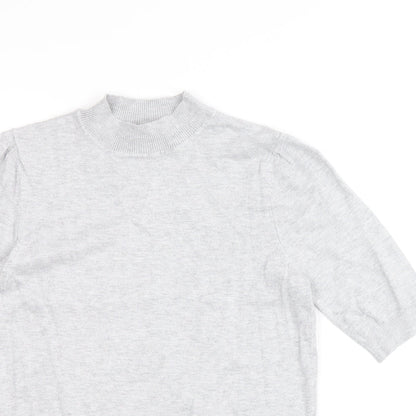 BHS Womens Grey Crew Neck Viscose Pullover Jumper Size 10