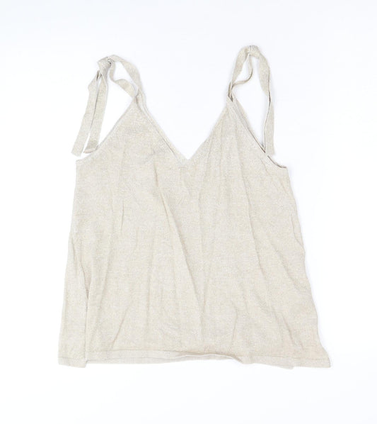 Womens UK Size S Monsoon Gold Basic Tank