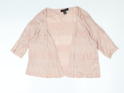 Atmosphere Womens Pink V-Neck Striped Viscose Cardigan Jumper Size M