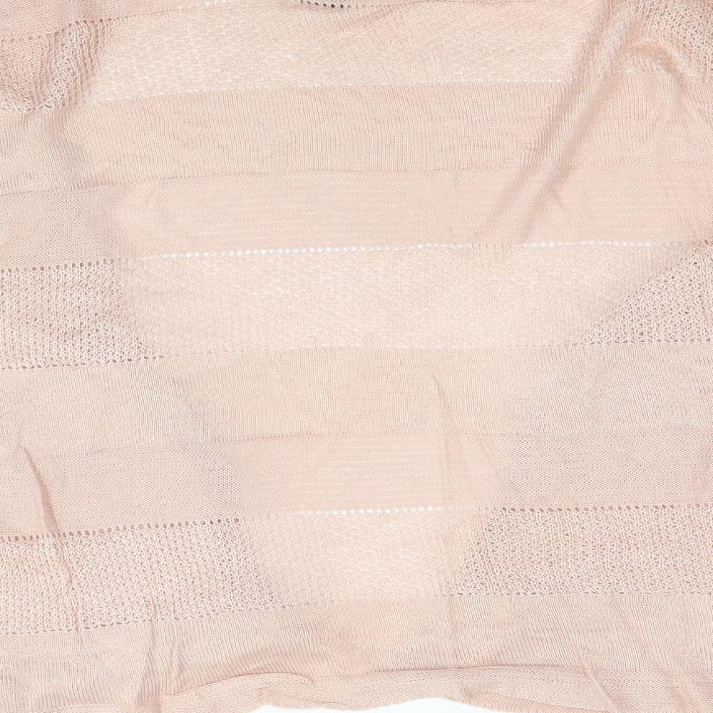 Atmosphere Womens Pink V-Neck Striped Viscose Cardigan Jumper Size M