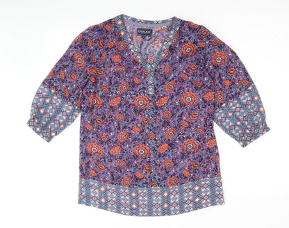 Womens UK Size 8 Cherokee Multicoloured Basic Blouse