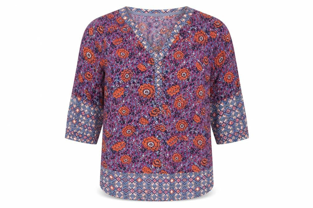 Womens UK Size 8 Cherokee Multicoloured Basic Blouse