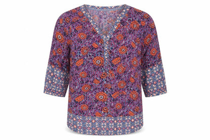 Womens UK Size 8 Cherokee Multicoloured Basic Blouse
