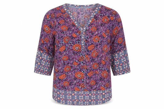 Womens UK Size 8 Cherokee Multicoloured Basic Blouse