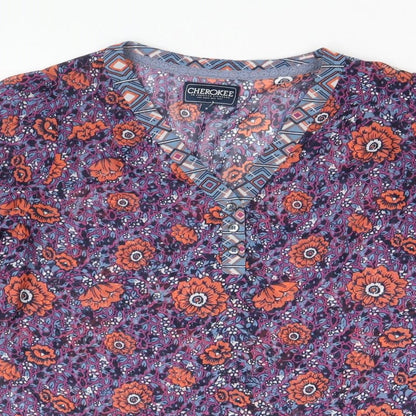 Womens UK Size 8 Cherokee Multicoloured Basic Blouse