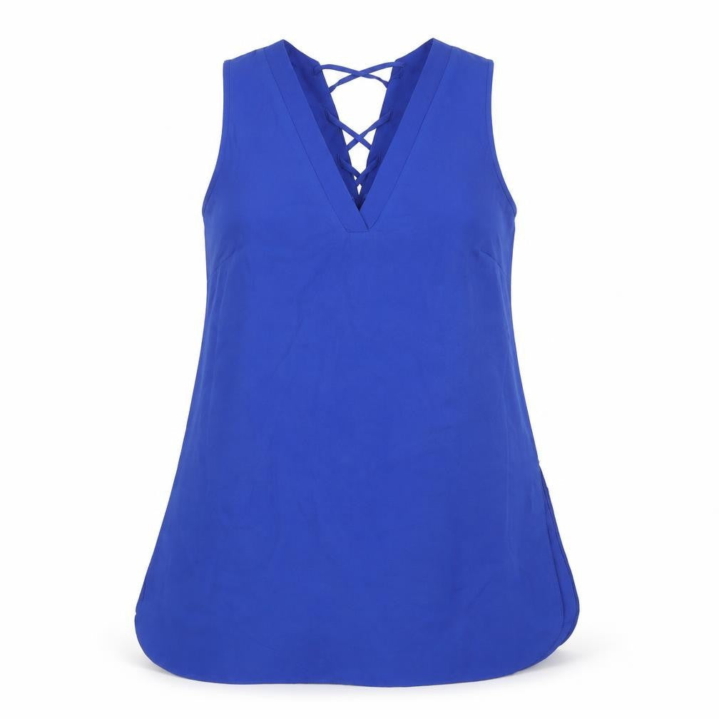George Womens Blue Polyester A-Line Size 10 V-Neck Pullover