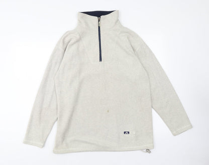 Authentic Sports Womens Beige Polyester Pullover Sweatshirt Size 10 Zip - Size 10-12