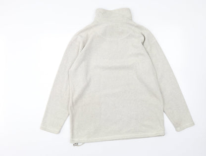 Authentic Sports Womens Beige Polyester Pullover Sweatshirt Size 10 Zip - Size 10-12