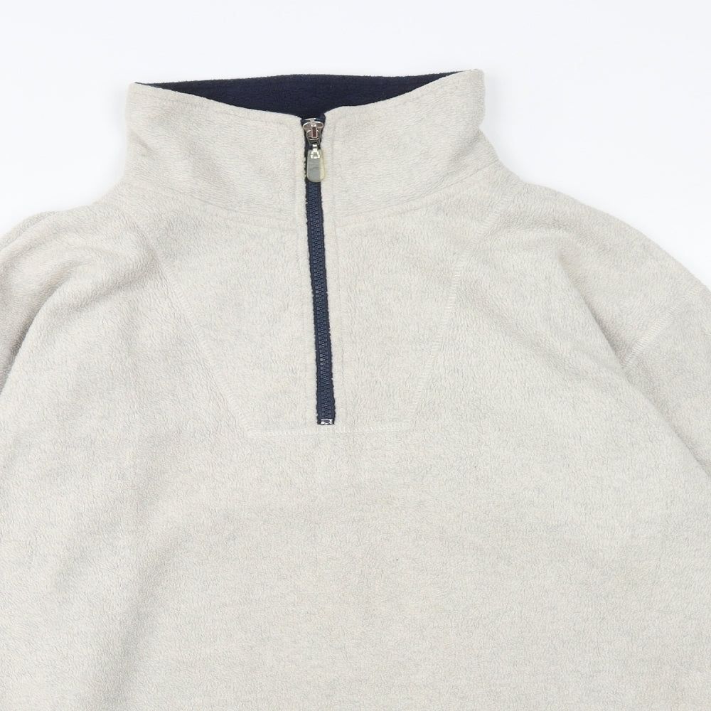 Authentic Sports Womens Beige Polyester Pullover Sweatshirt Size 10 Zip - Size 10-12