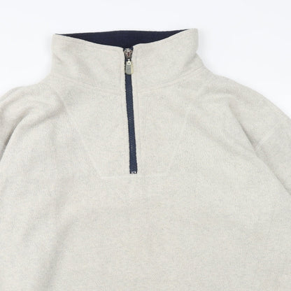 Authentic Sports Womens Beige Polyester Pullover Sweatshirt Size 10 Zip - Size 10-12