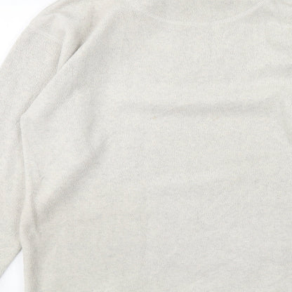 Authentic Sports Womens Beige Polyester Pullover Sweatshirt Size 10 Zip - Size 10-12