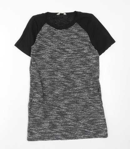 Atmosphere Womens Black Polyester T-Shirt Dress Size 8 Round Neck Pullover