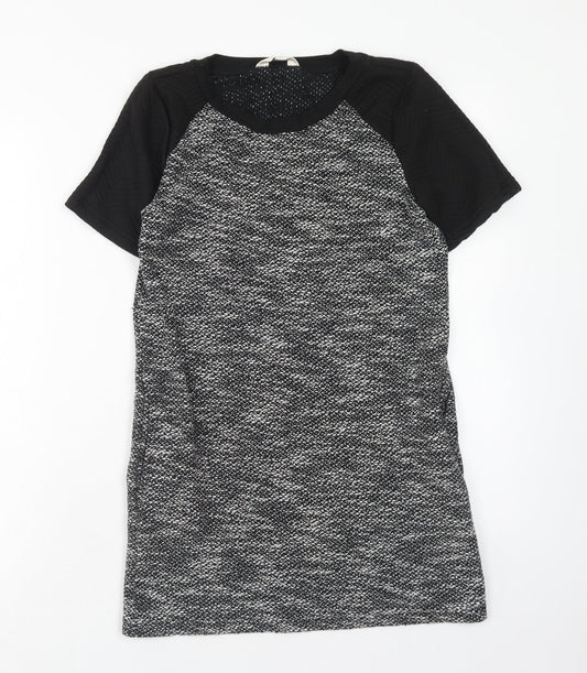 Atmosphere Womens Black Polyester T-Shirt Dress Size 8 Round Neck Pullover