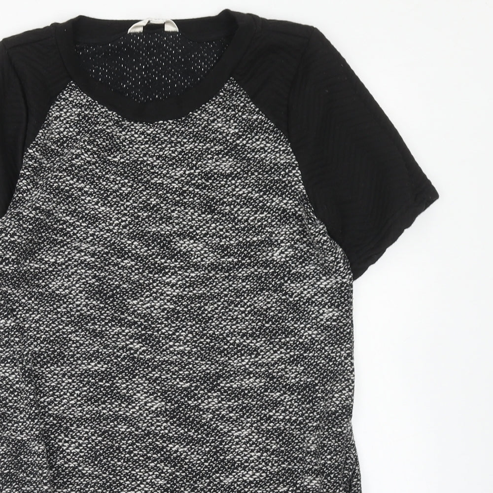 Atmosphere Womens Black Polyester T-Shirt Dress Size 8 Round Neck Pullover