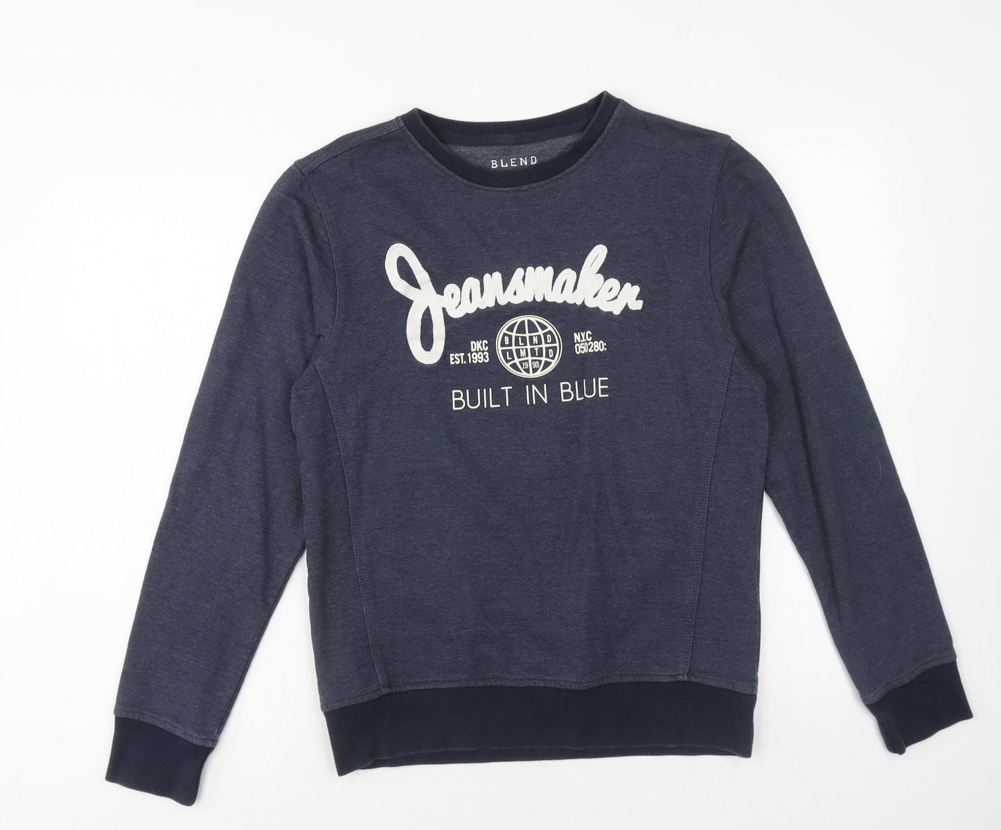 Mens UK Size S Blend Blue Pullover Sweatshirt