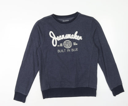 Mens UK Size S Blend Blue Pullover Sweatshirt