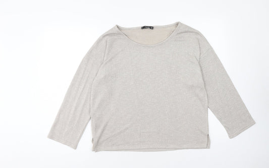 Womens UK Size M Mango Gold Pullover Jumper