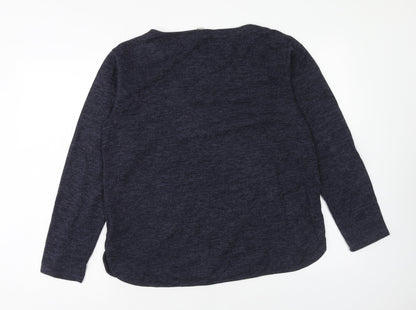 H&M Womens Blue Polyester Pullover Sweatshirt Size M Pullover