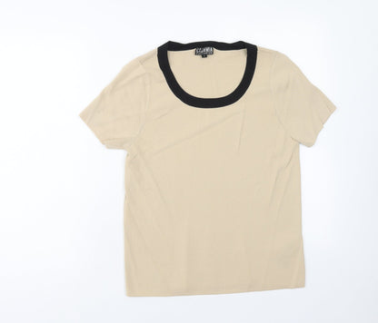 Womens UK Size S Casamia Beige Basic T-Shirt