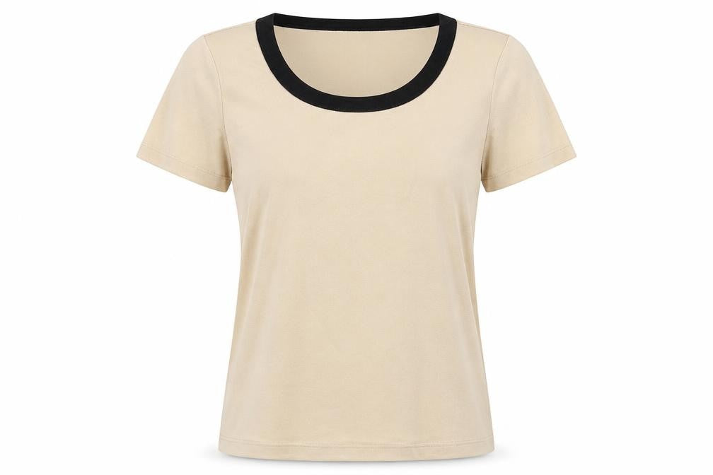 Womens UK Size S Casamia Beige Basic T-Shirt