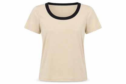 Womens UK Size S Casamia Beige Basic T-Shirt