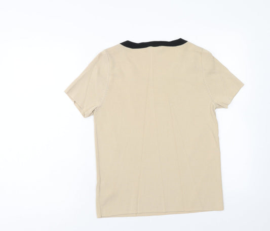 Womens UK Size S Casamia Beige Basic T-Shirt