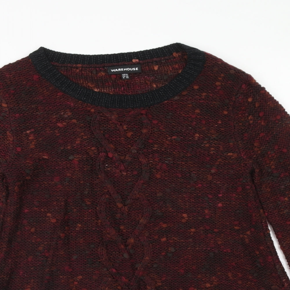 Womens UK Size 10 Warehouse Red Pullover Jumper