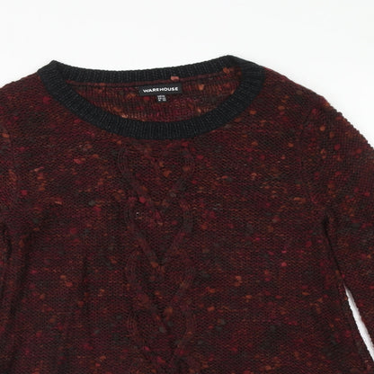 Womens UK Size 10 Warehouse Red Pullover Jumper