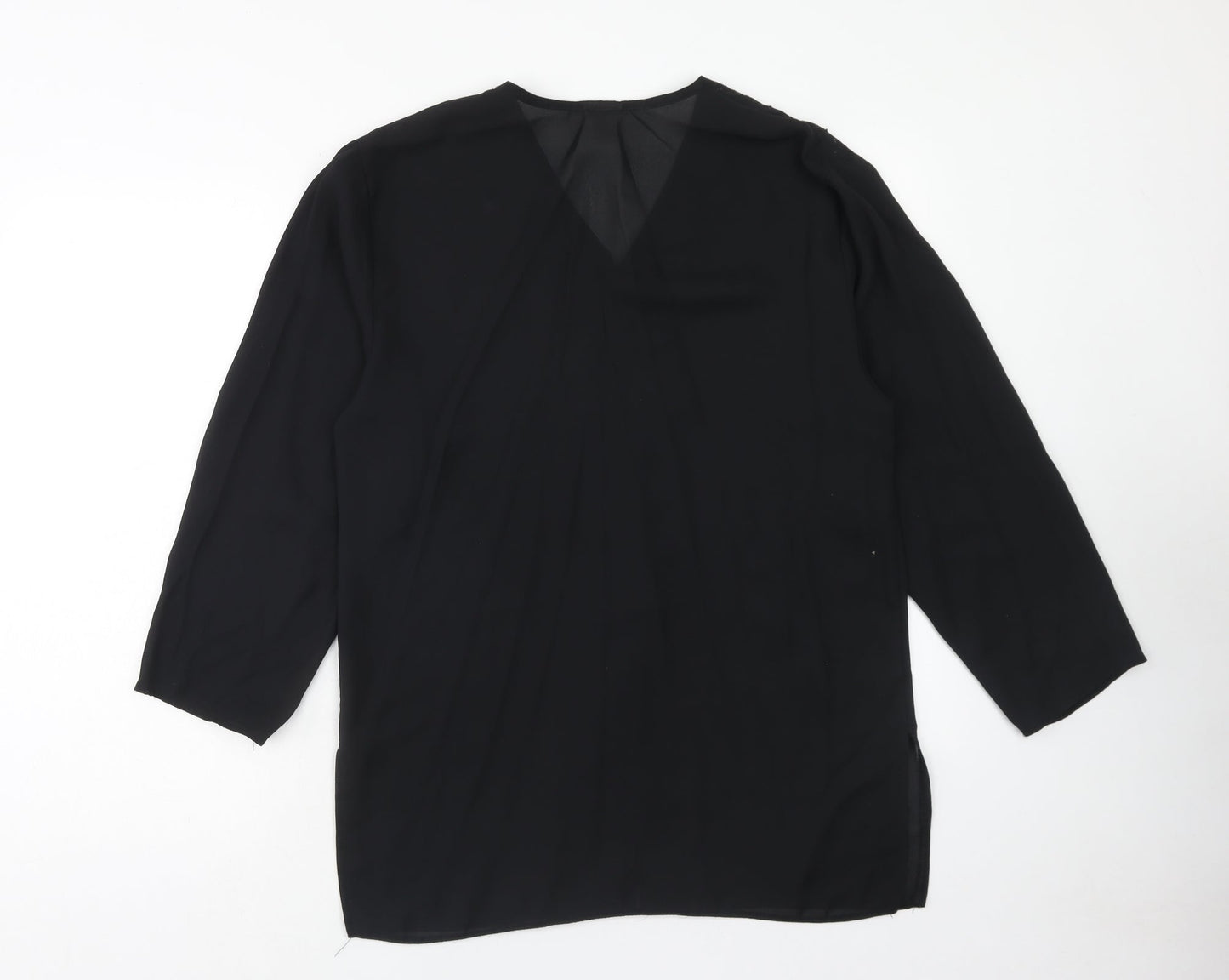 Womens UK Size 10 Cleo Black Basic Button-Up