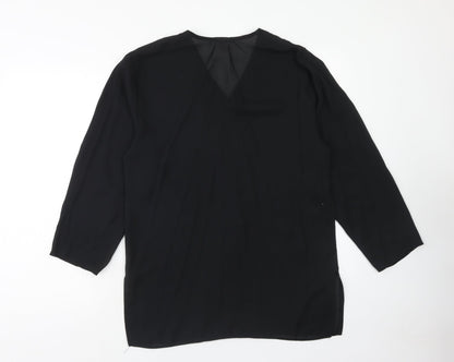 Womens UK Size 10 Cleo Black Basic Button-Up