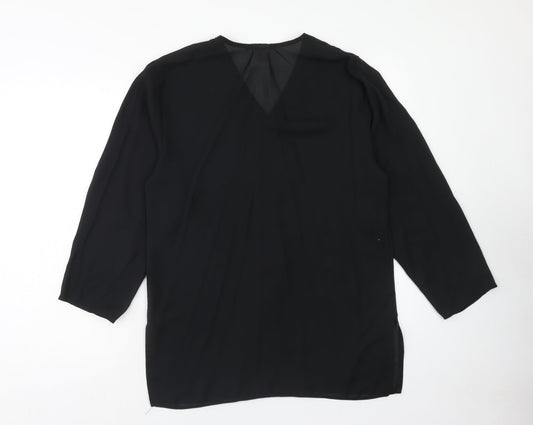 Womens UK Size 10 Cleo Black Basic Button-Up