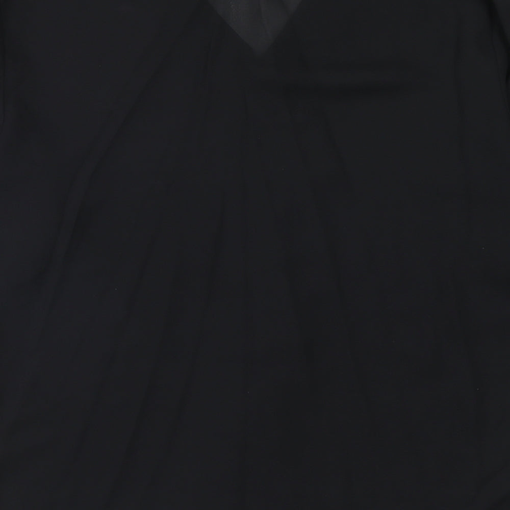 Womens UK Size 10 Cleo Black Basic Button-Up