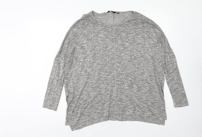 New Look Womens Grey Round Neck Viscose Pullover Jumper Size 12