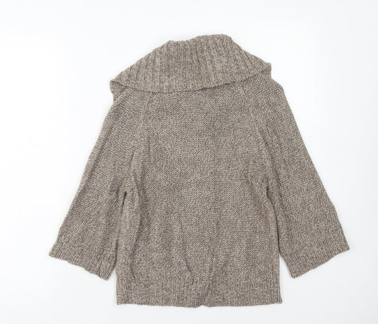 George Womens Brown V-Neck Acrylic Cardigan Jumper Size 10