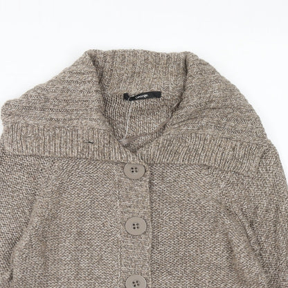 George Womens Brown V-Neck Acrylic Cardigan Jumper Size 10