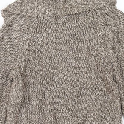 George Womens Brown V-Neck Acrylic Cardigan Jumper Size 10