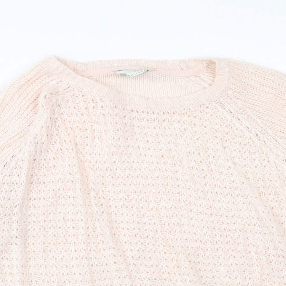 BHS Womens Pink Round Neck Acrylic Pullover Jumper Size 18