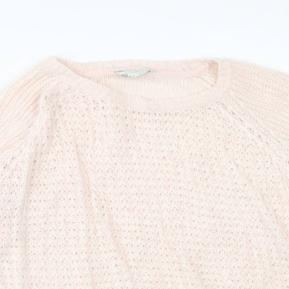BHS Womens Pink Round Neck Acrylic Pullover Jumper Size 18