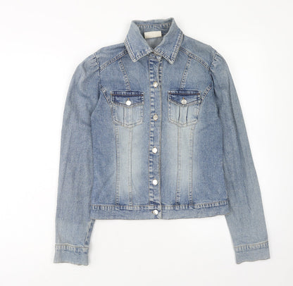 Todays Women Womens Blue Jacket Size 8 Button