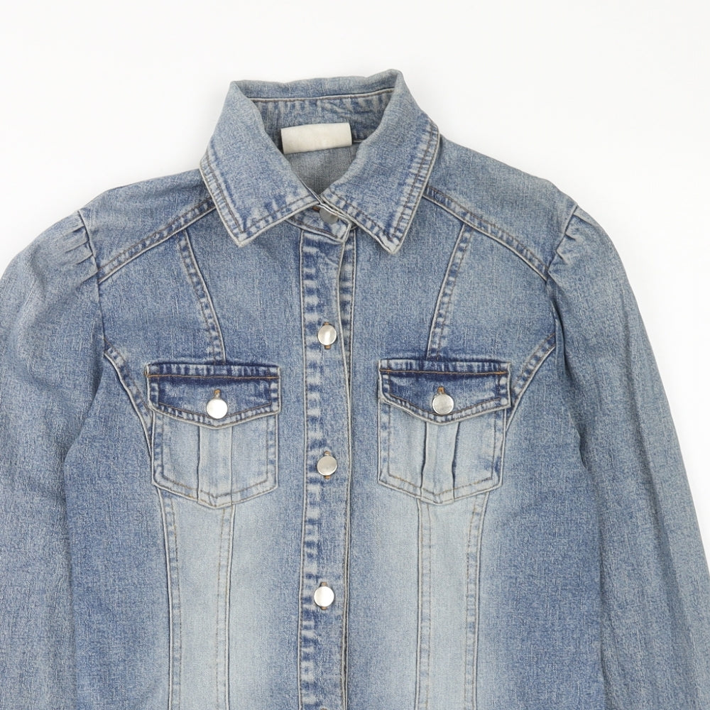 Todays Women Womens Blue Jacket Size 8 Button