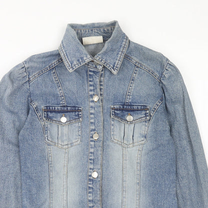 Todays Women Womens Blue Jacket Size 8 Button