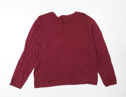 Preworn Womens Purple Round Neck Cotton Pullover Jumper Size 2XL