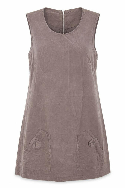 M&Co Womens Brown Cotton A-Line Size 14 Scoop Neck Zip
