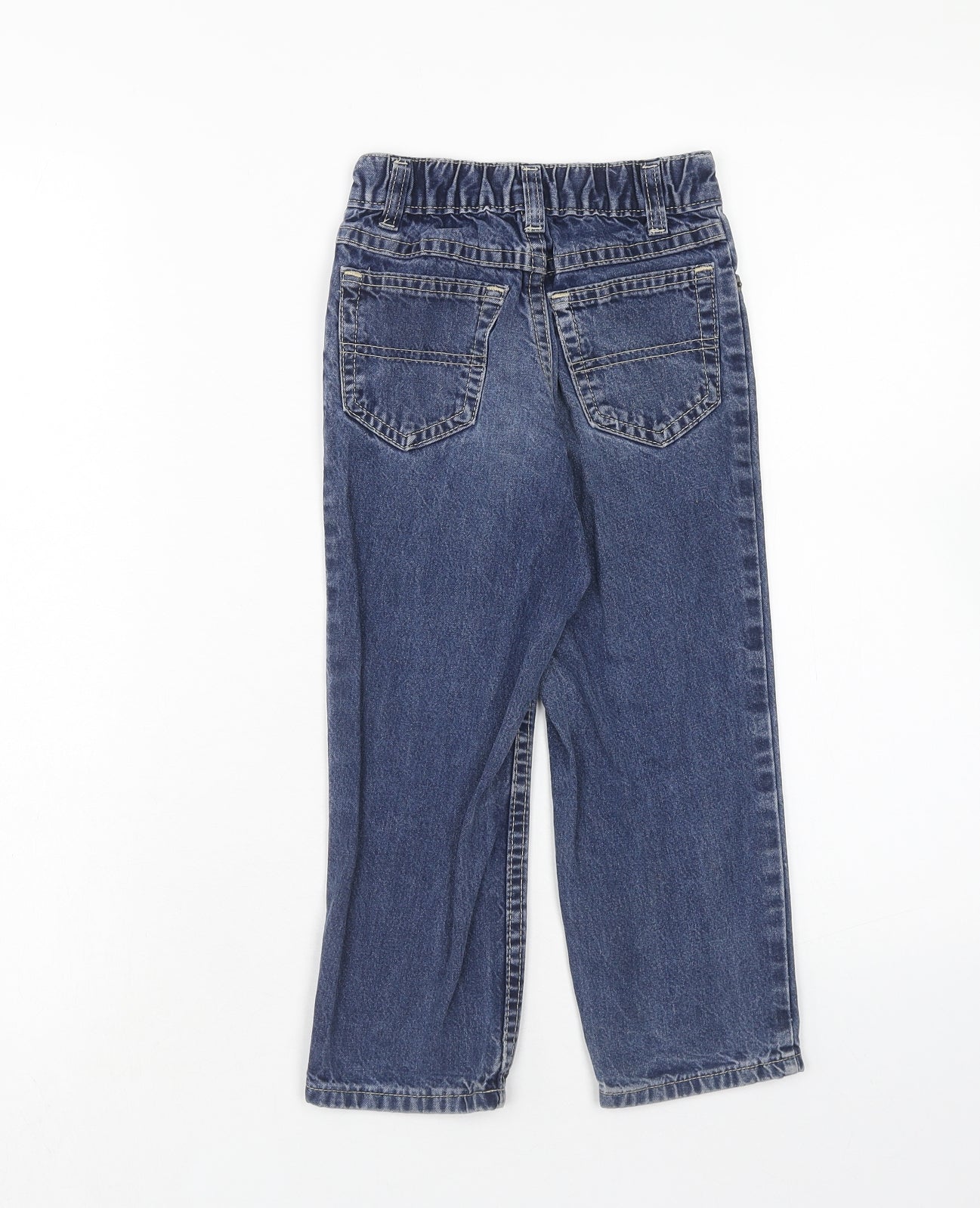Marks and Spencer Boys Blue Cotton Straight Jeans Size 4XL Regular Zip