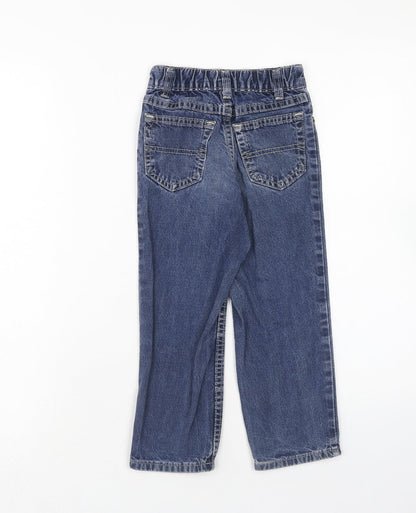 Marks and Spencer Boys Blue Cotton Straight Jeans Size 4XL Regular Zip