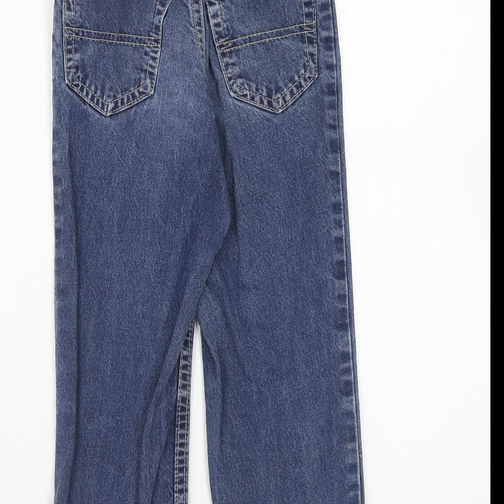 Marks and Spencer Boys Blue Cotton Straight Jeans Size 4XL Regular Zip