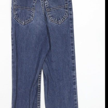 Marks and Spencer Boys Blue Cotton Straight Jeans Size 4XL Regular Zip