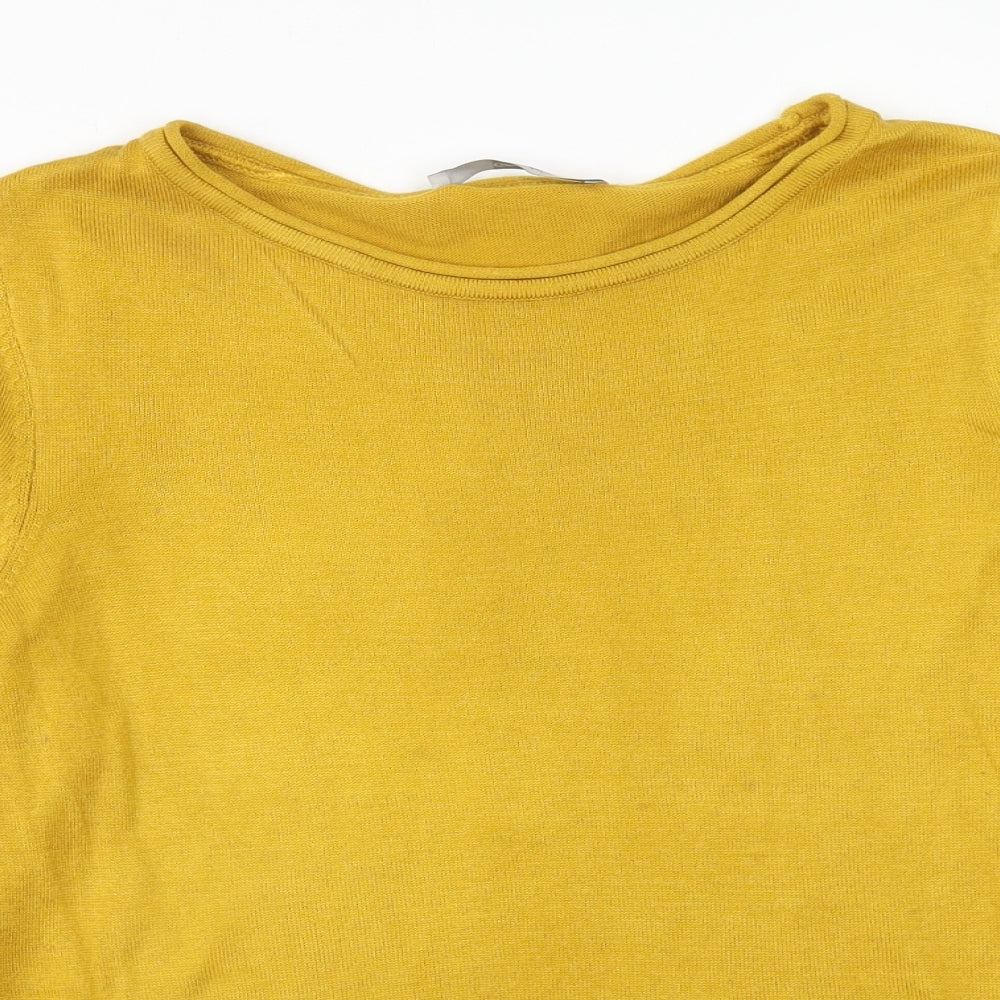 George Womens Yellow Round Neck Viscose Pullover Jumper Size 12
